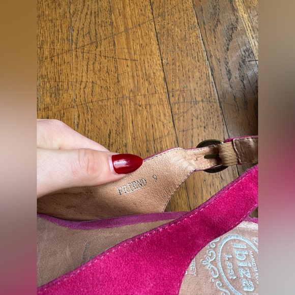 Jeffrey Campbell Pink Suede Peep Toe Heels w Wooden Heels - Picture 3 of 10